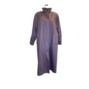 London Fog sz 8 reg Stylish Purple Long Coat with removable liner